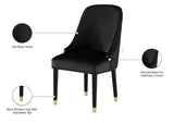 Omni Contemporary Dining Chair Set - Elegant Velvet Upholstery with Gold-Tipped Legs for Comfort
