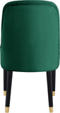 Omni Contemporary Dining Chair Set - Elegant Velvet Upholstery with Gold-Tipped Legs for Comfort