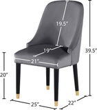 Omni Contemporary Dining Chair Set - Elegant Velvet Upholstery with Gold-Tipped Legs for Comfort