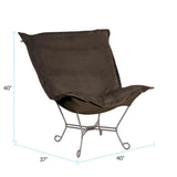 Scroll Puff Chair Bella Chocolate Titanium Frame