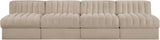 Rummi - Armless Velvet Performance Fabric Upholstered 4 Piece Modular Sofa