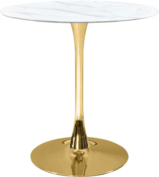 Tulip Contemporary Counter Height Table with Elegant Faux Marble Top for Stylish Small Spaces
