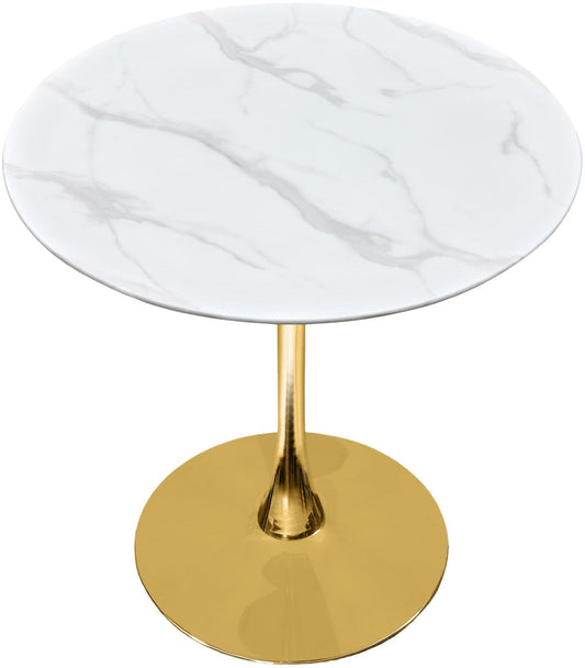 Tulip Contemporary Counter Height Table with Elegant Faux Marble Top for Stylish Small Spaces