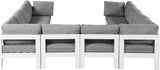 Nizuc - Outdoor Patio 10 Piece Modular Sectional With White Frame