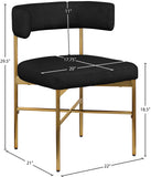Rivage Dining Chair Set of 2 - Elegant Linen Upholstery with Brushed Gold Frame for Stylish Dining