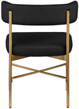 Rivage Dining Chair Set of 2 - Elegant Linen Upholstery with Brushed Gold Frame for Stylish Dining