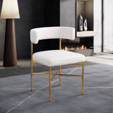 Rivage Dining Chair Set of 2 - Elegant Linen Upholstery with Brushed Gold Frame for Stylish Dining