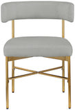 Rivage Dining Chair Set of 2 - Elegant Linen Upholstery with Brushed Gold Frame for Stylish Dining