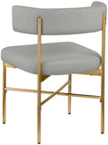 Rivage Dining Chair Set of 2 - Elegant Linen Upholstery with Brushed Gold Frame for Stylish Dining
