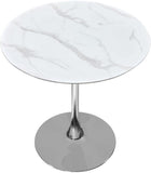 Tulip Contemporary Counter Height Table with Elegant Faux Marble Top for Stylish Small Spaces
