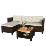 Wholesale 3-Piece Patio Furniture Set, PE Rattan Outdoor Sectional