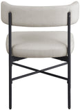 Rivage Dining Chairs - Elegant Linen Upholstered Stools with Matte Black Frame for Modern Homes