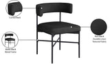 Rivage Dining Chairs - Elegant Linen Upholstered Stools with Matte Black Frame for Modern Homes