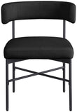 Rivage Dining Chairs - Elegant Linen Upholstered Stools with Matte Black Frame for Modern Homes
