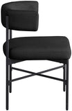 Rivage Dining Chairs - Elegant Linen Upholstered Stools with Matte Black Frame for Modern Homes