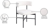 Rivage Dining Chairs - Elegant Linen Upholstered Stools with Matte Black Frame for Modern Homes