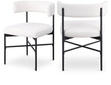 Rivage Dining Chairs - Elegant Linen Upholstered Stools with Matte Black Frame for Modern Homes