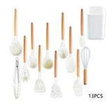 Colourful White Silicone Kitchen Utensils Set