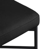 Rivage Stool Set of 2 - Elegant Linen Upholstered Bar Stools with Matte Black Metal Frame Comfort