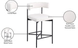 Rivage Stool Set of 2 - Elegant Linen Upholstered Bar Stools with Matte Black Metal Frame Comfort