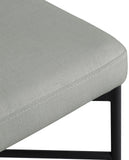 Rivage Stool Set of 2 - Elegant Linen Upholstered Bar Stools with Matte Black Metal Frame Comfort