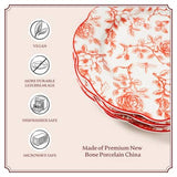 Blue Stallion Farm Rose Garden Salad Plates Set of 4