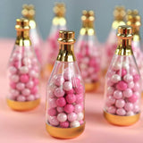 Gold Champagne Bottle Favor Containers Set of 12