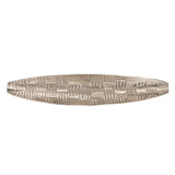Textured Aluminum Elongated Silver Bowl- Large
