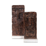 Modern Man Sculpture in Aluminum with Marble Base- Tall