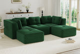 CORDELIA 116" 3-Seater High Armrest Sofa with 2 Ottomans
