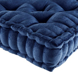 Square Large Pillow Seating Floor Cushion, Navy Blue