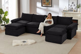 DERVAL 141" 4-Seater Sofa with 2 Ottomans
