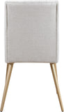 Eleanor Linen Textured Dining Chair Set - Elegant Wing-Back Design with Gold Legs for Modern Spaces