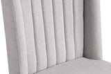 Eleanor Linen Textured Dining Chair Set - Elegant Wing-Back Design with Gold Legs for Modern Spaces