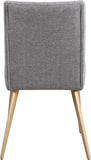 Eleanor Linen Textured Dining Chair Set - Elegant Wing-Back Design with Gold Legs for Modern Spaces
