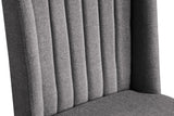 Eleanor Linen Textured Dining Chair Set - Elegant Wing-Back Design with Gold Legs for Modern Spaces