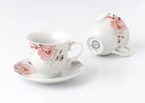 Pink Floral Butterfly Tea & Coffee Set for 4