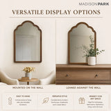 Scalloped Wood Framed Wall Mirror, Brown