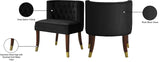 Perry Contemporary Dining Chair Set of 2 - Plush Comfort with Elegant Button Tufting & Gold Accents