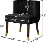 Perry Contemporary Dining Chair Set of 2 - Plush Comfort with Elegant Button Tufting & Gold Accents