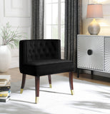 Perry Contemporary Dining Chair Set of 2 - Plush Comfort with Elegant Button Tufting & Gold Accents