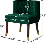 Perry Contemporary Dining Chair Set of 2 - Plush Comfort with Elegant Button Tufting & Gold Accents
