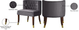 Perry Contemporary Dining Chair Set of 2 - Plush Comfort with Elegant Button Tufting & Gold Accents