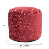 Round Tall Pouf Pisani Ruby