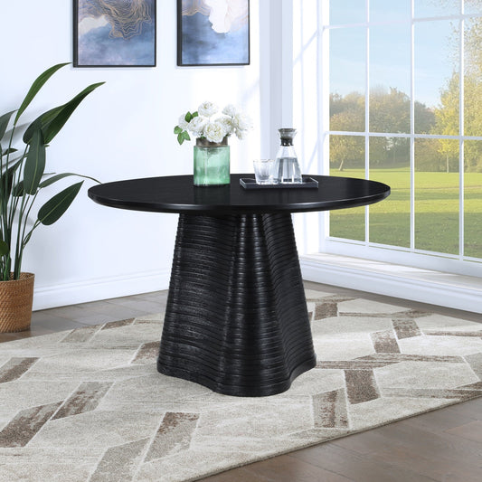 Bernada Dining Table - Elegant Mid-Century Design with Fluted Base for Stylish Gatherings