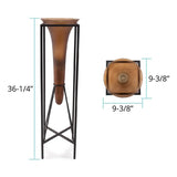 Bronze Euler Drop Vase with Black Iron Stand- Extra Large