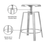 Lang Adjustable Contemporary Counter/Bar Stool in Elegant Gold Finish for Versatile Spaces