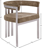 Marcello Dining Chair Set of 2 - Contemporary Velvet Seating with Durable Chrome Frame for Modern Homes