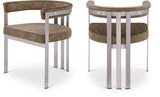 Marcello Dining Chair Set of 2 - Contemporary Velvet Seating with Durable Chrome Frame for Modern Homes