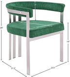 Marcello Dining Chair Set of 2 - Contemporary Velvet Seating with Durable Chrome Frame for Modern Homes